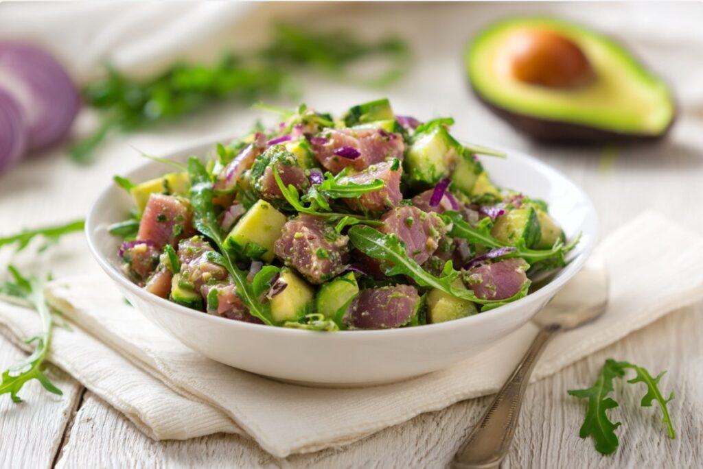 Салат з тунцем і авокадо без майонезу