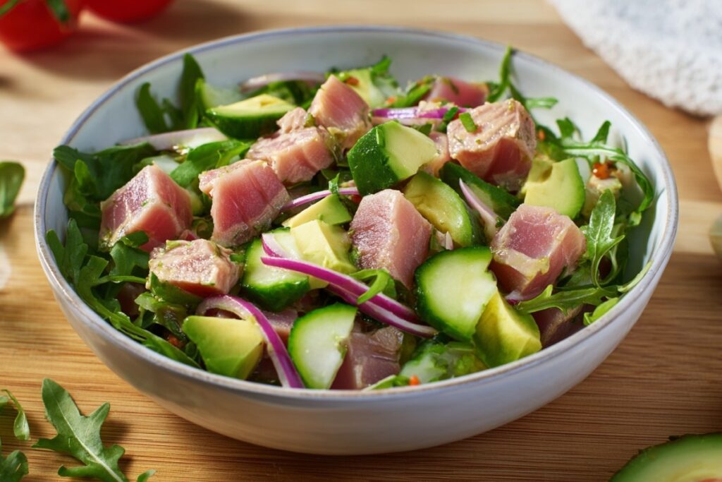 Салат з тунцем і авокадо — швидкий рецепт для прийому гостей