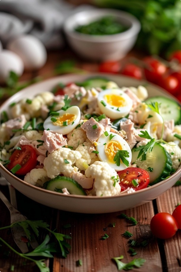 Салат з тунцем і цвітною капустою — рецепт на кожен день