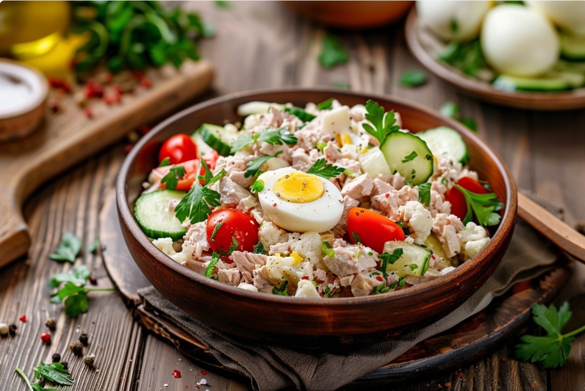 Салат з тунцем і цвітною капустою