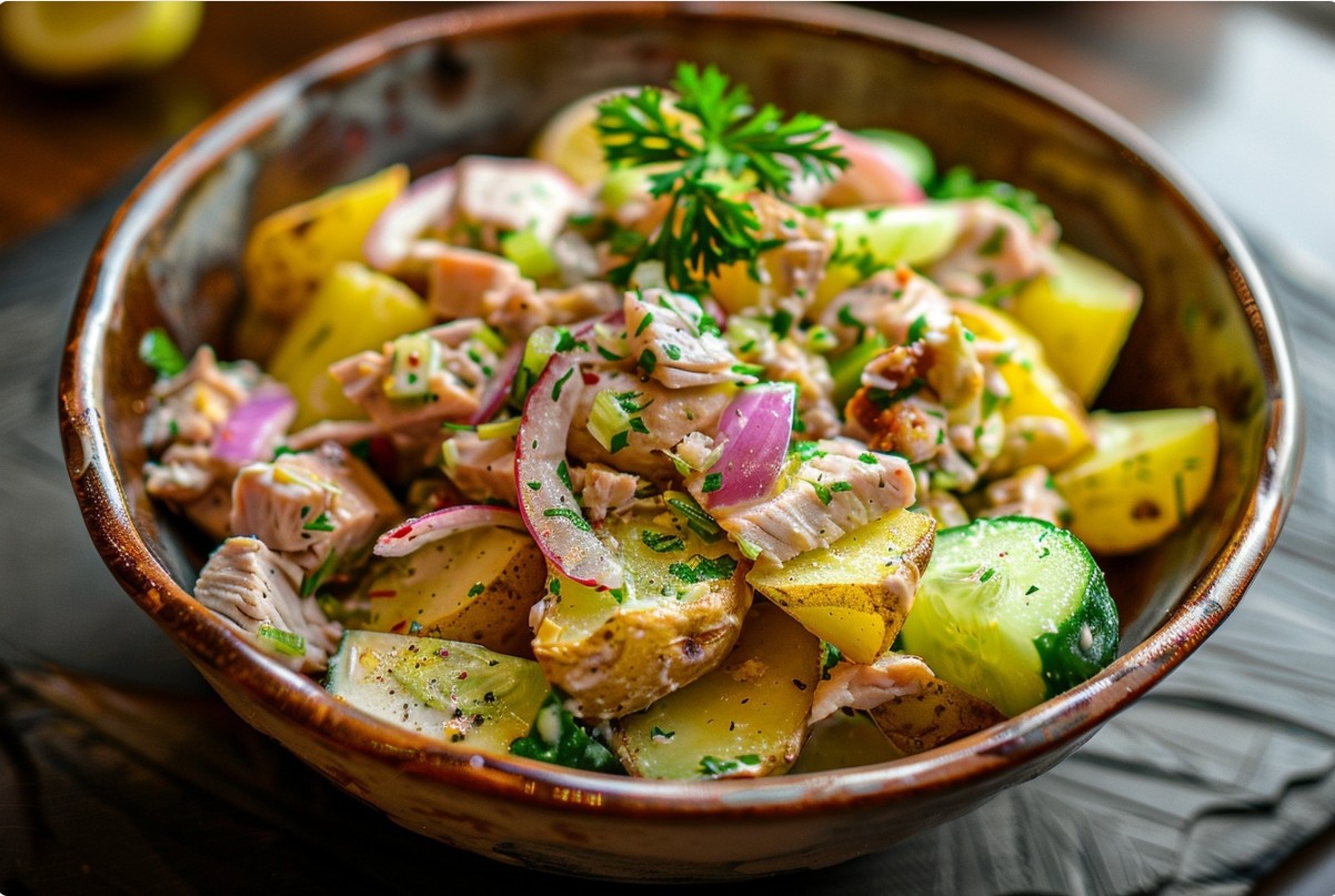 Салат з тунцем і картоплею по-домашньому