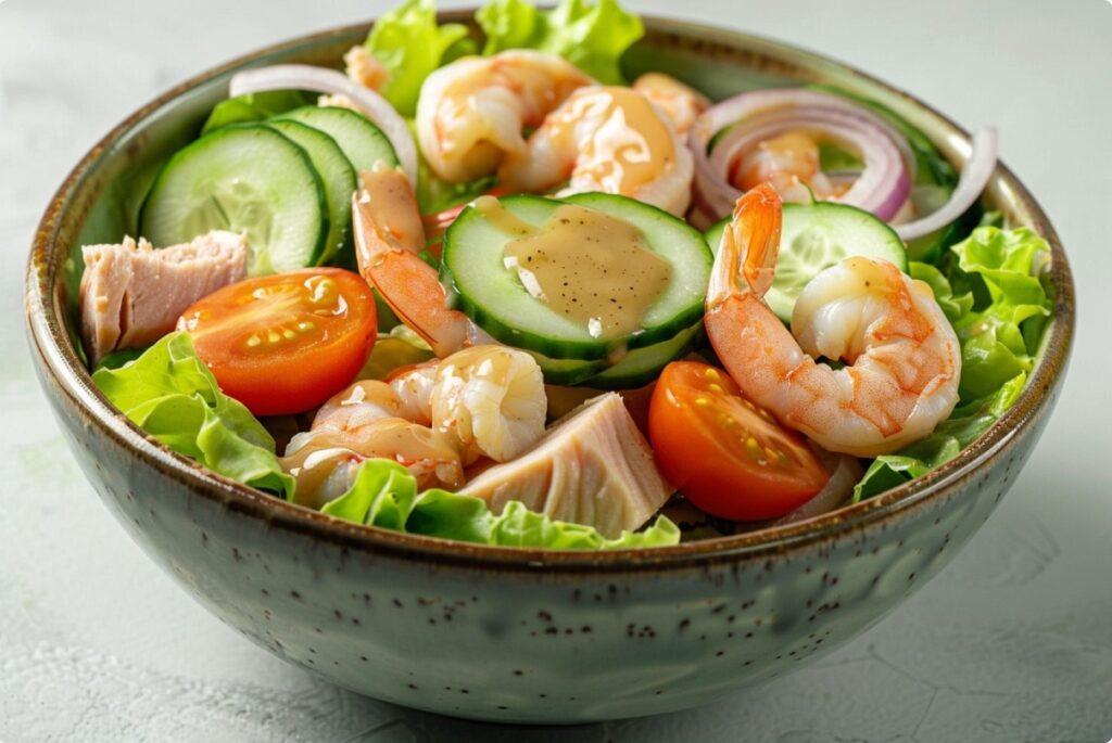 Салат з тунцем і креветками — легка страва на кожен день