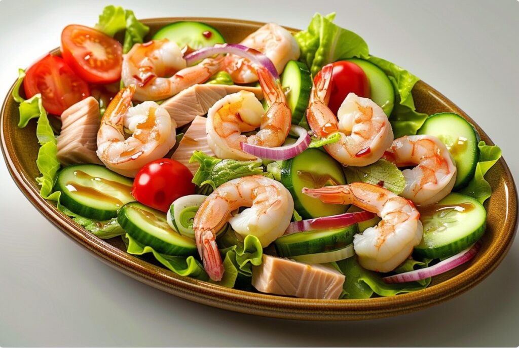 Салат з тунцем і креветками — свіжа ідея без майонезу