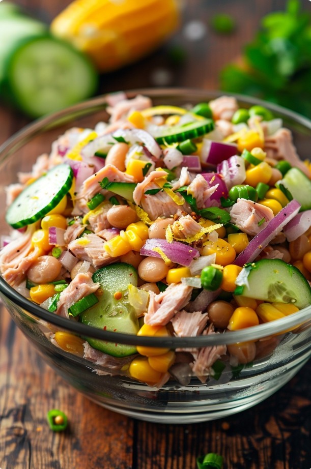 Салат з тунцем і кукурудзою — швидко і смачно