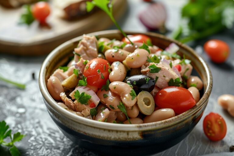 Sałatka z tuńczykiem i fasolą w stylu śródziemnomorskim — Sałatki