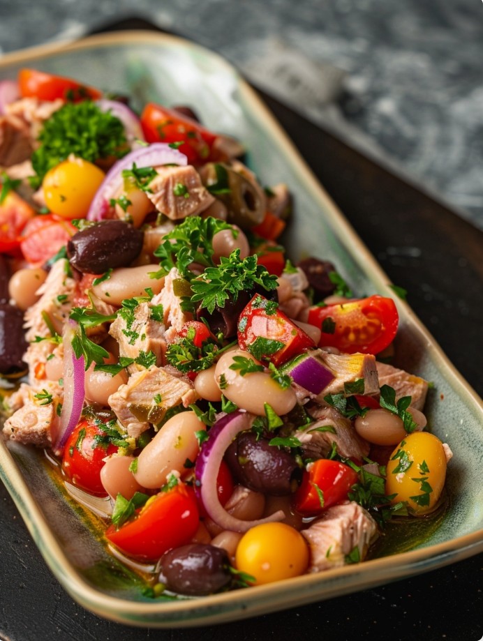 Салат з тунцем і квасолею в середземноморському стилі