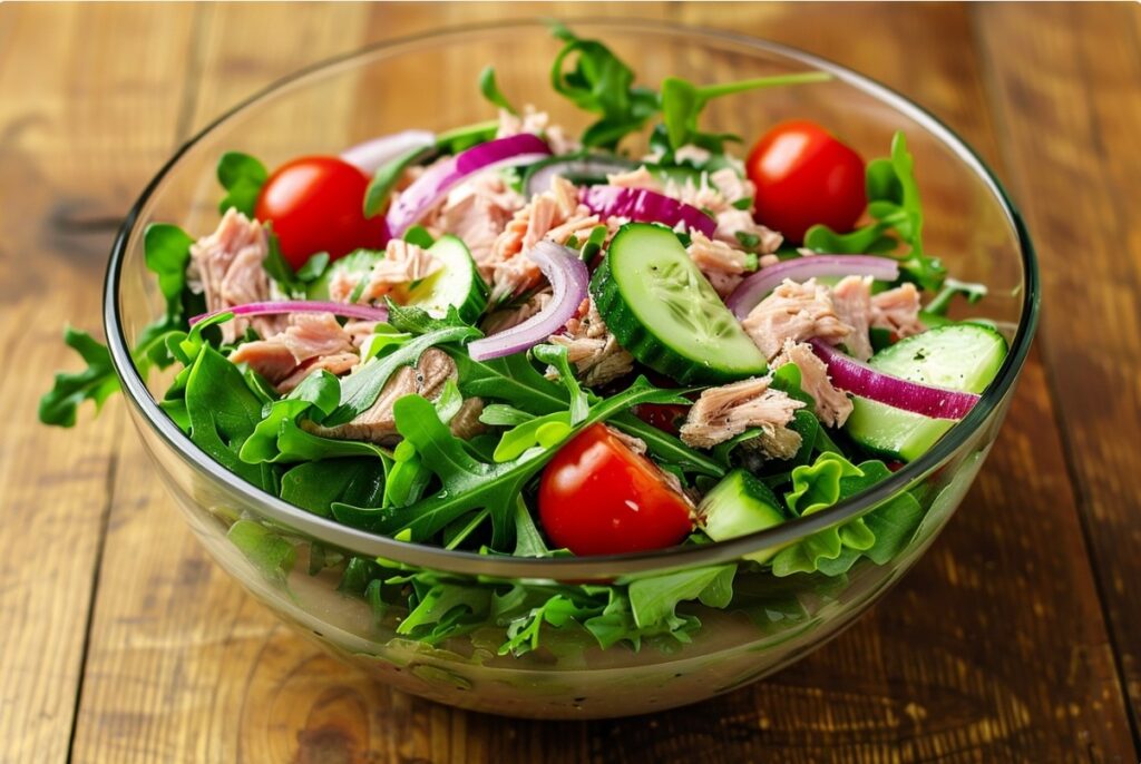 Tuna salad with lemon dressing