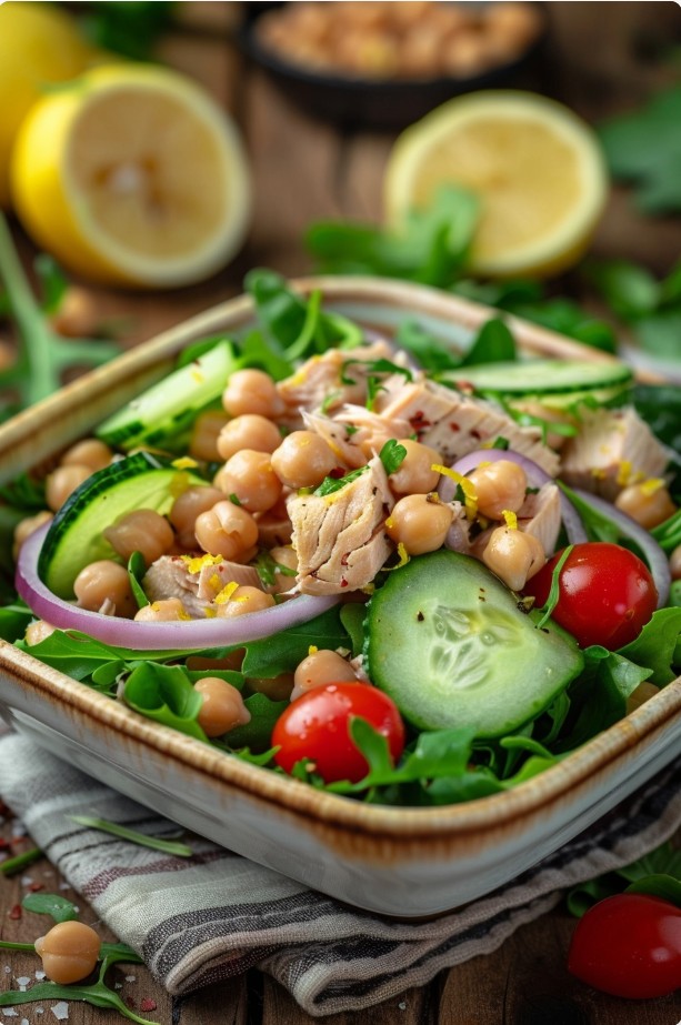 Салат з тунцем і нутом без майонезу