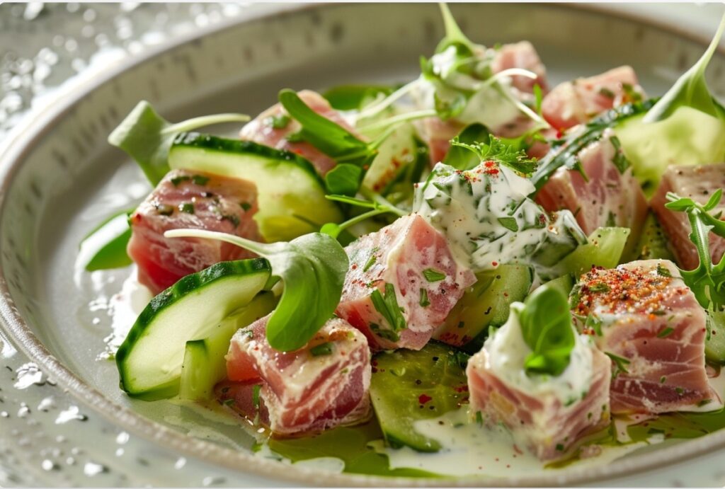 Orzeźwiająca sałatka z tuńczykiem i ogórkiem