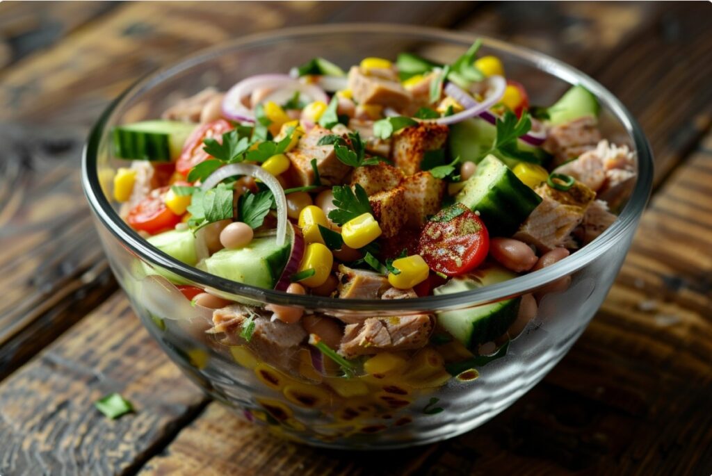 Салат з тунцем і овочами — ароматна страва