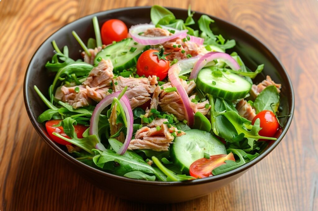 Quick tuna salad with vegetables