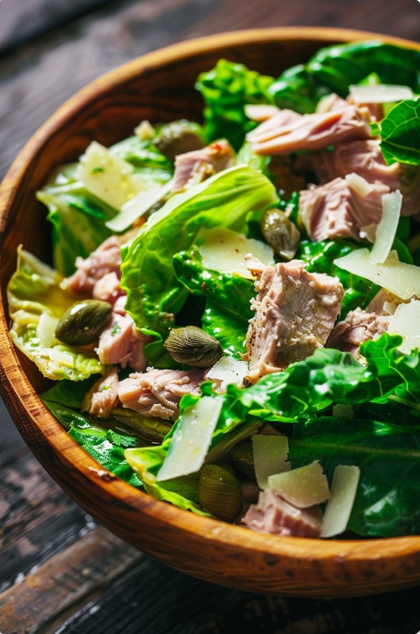 Салат з тунцем і романо з гірчичною заправкою