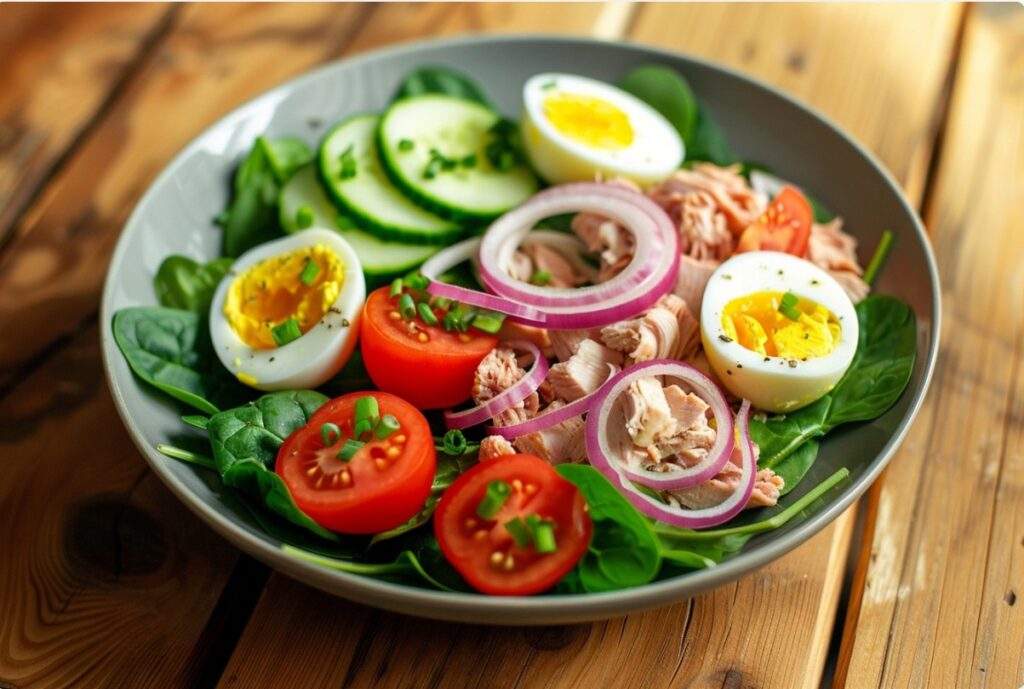 Салат з тунцем і шпинатом — домашній рецепт