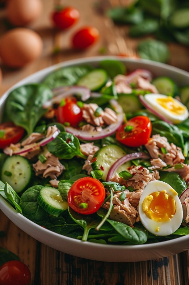 Салат з тунцем і шпинатом — рецепт на кожен день