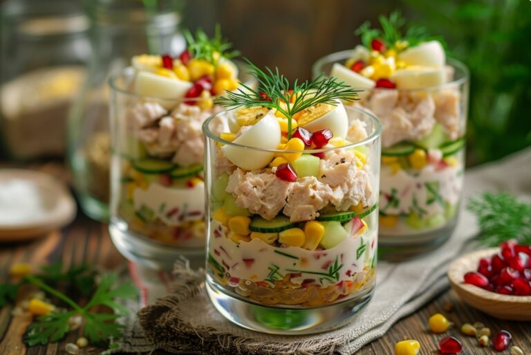 Салат з тунцем і яйцем у святковій подачі — Салати
