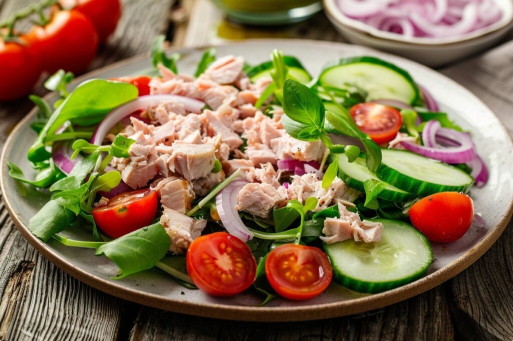 Tuna salad with greens (light and fresh)