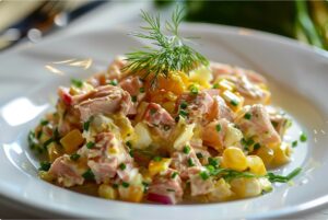 Sałatka z tuńczykiem i kukurydzą