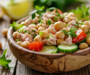 Sałatka z tuńczykiem i ciecierzycą