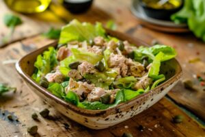 Салат з тунцем та салатом романо