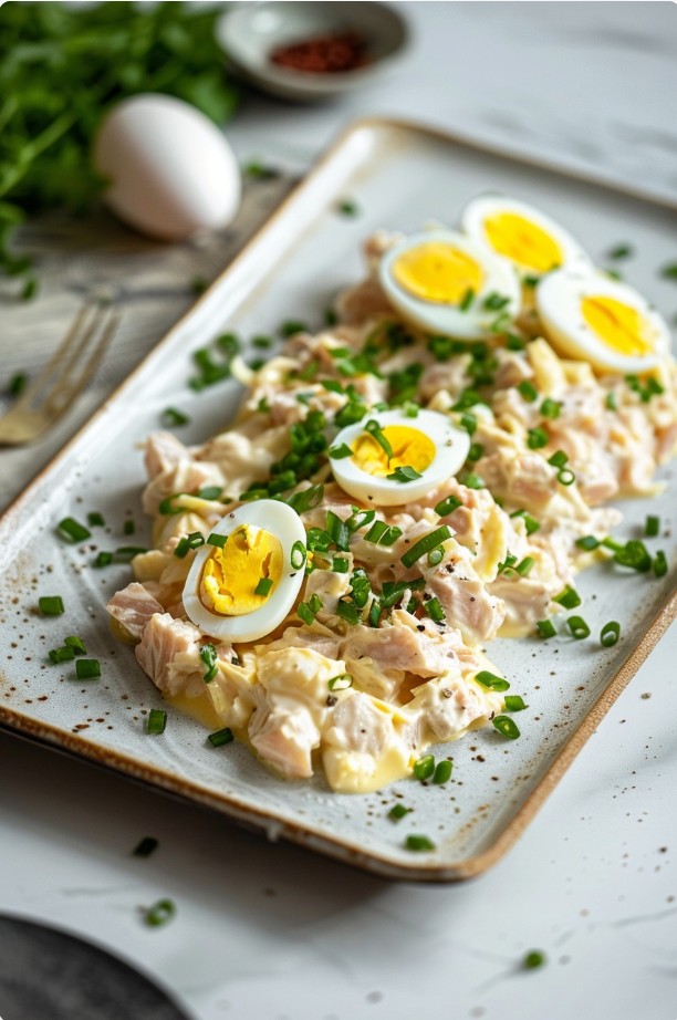 Салат з тунцем та яйцем у майонезній заправці
