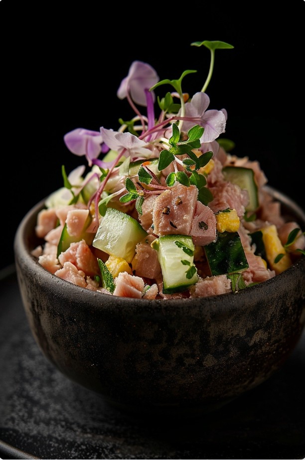 Fine-dining style tuna salad