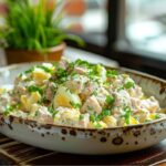 Салат з тунцем, яйцем та зеленою цибулею