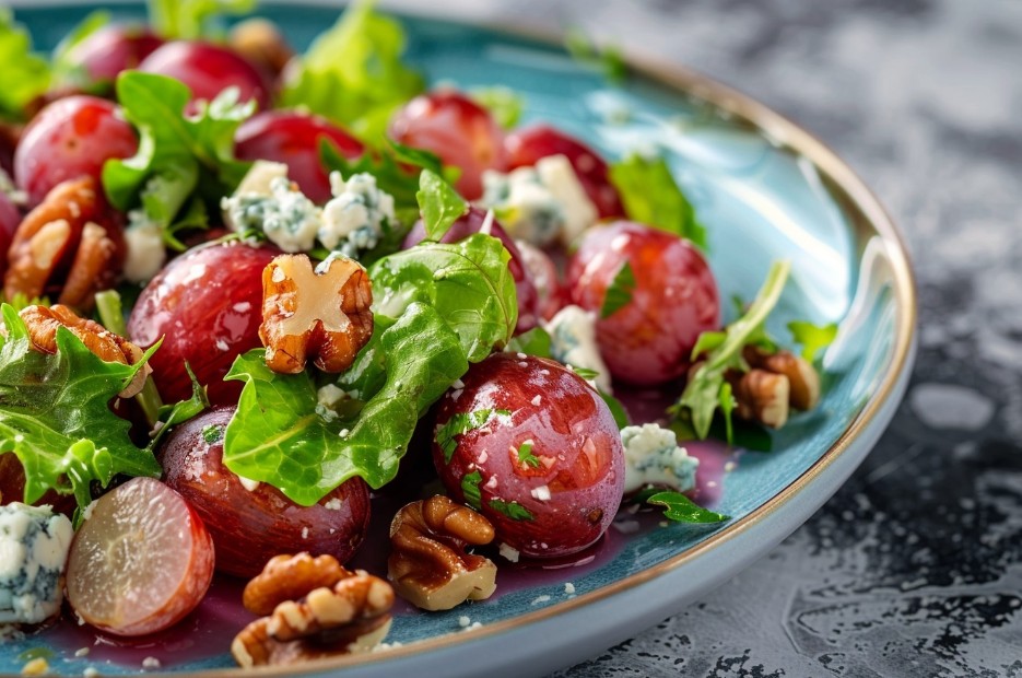 Салат з виноградом та сиром з блакитною пліснявою