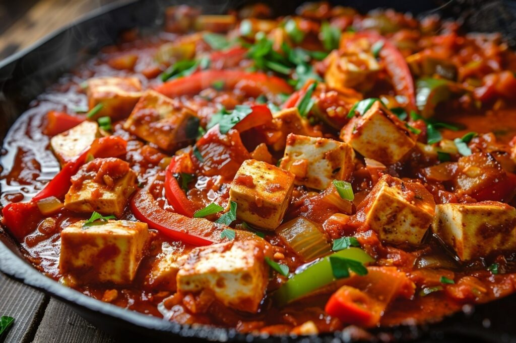 Веганська шакшука з перцем і томатами