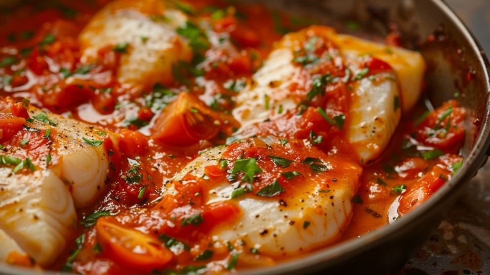 Шакшука з рибою, тушкування