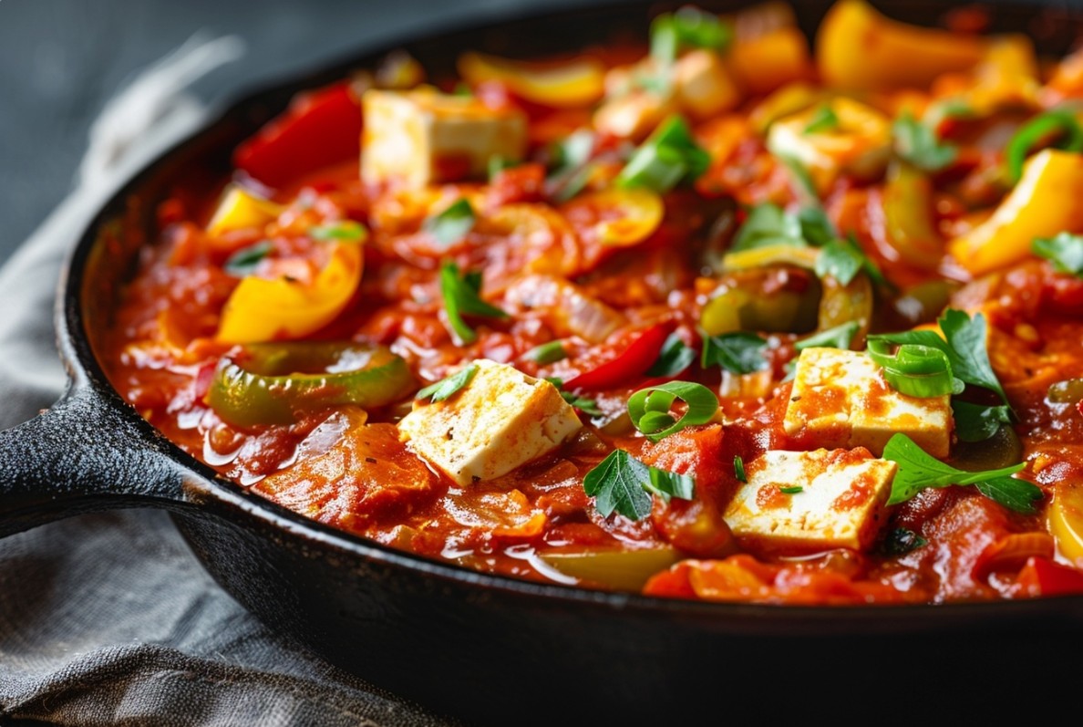Шакшука з тофу для веганського сніданку