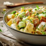 Quick Pasta Salad with Smoked Chicken (No Mayo)