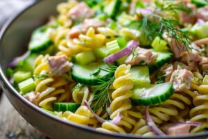 Швидкий салат з макаронами та тунцем