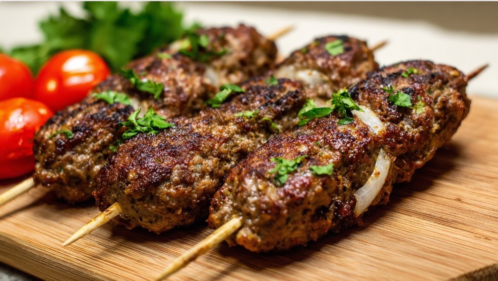 Соковиті кебаби крупним планом