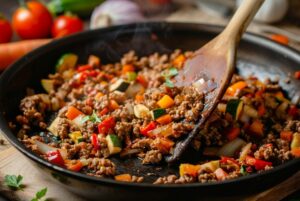 Соковитий фарш з кабачком і овочами