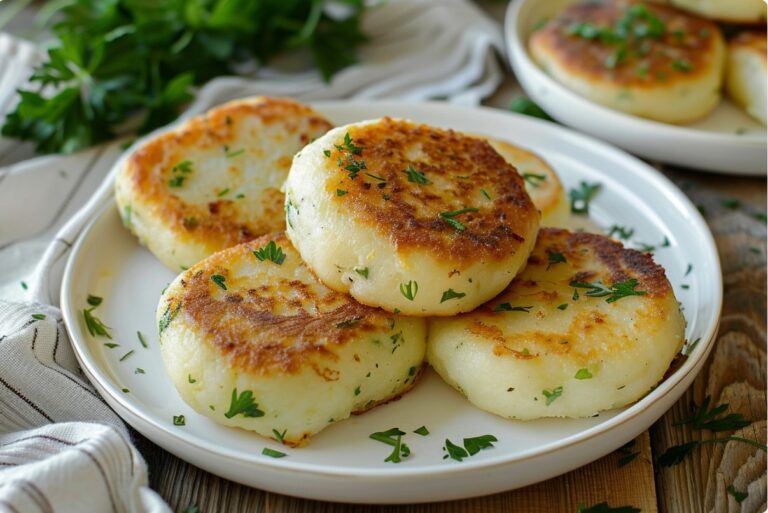 Herzhafte Syrnyky mit Kräutern und Hartkäse — Frühstück