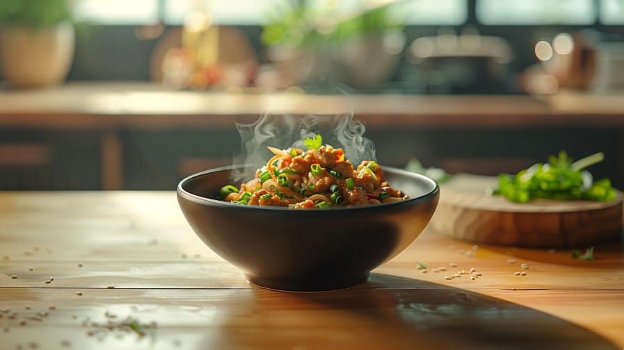 страва з азійської кухні на столі