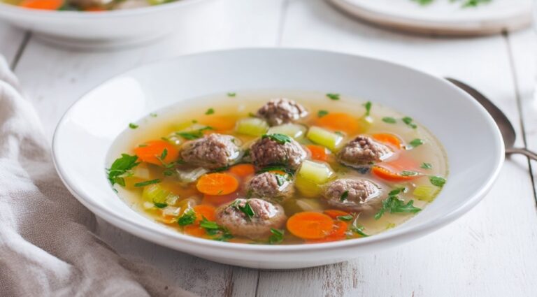 Суп з фрикадельками як джерело білка