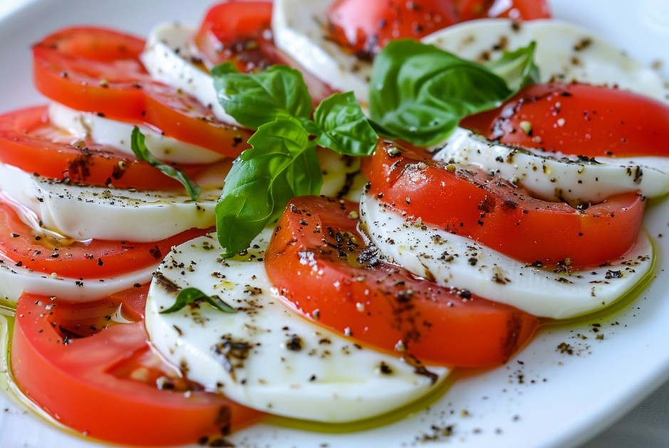 Свіжий салат з томатами та моцарелою