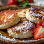 Syrnyky with Ricotta and Strawberries (Ukrainian Cottage Cheese Pancakes)