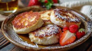 Сирники з рекотою і полуницею