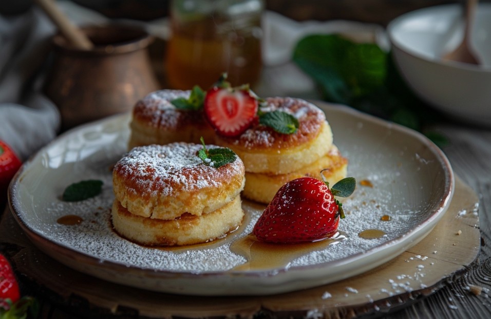 сирники з рекотою і полуницею