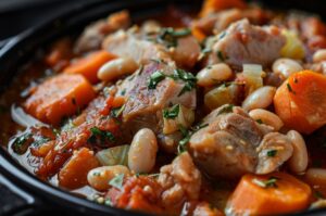 Ситна тушкована свинина з квасолею