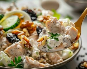 Ситний салат з копченою куркою та чорносливом