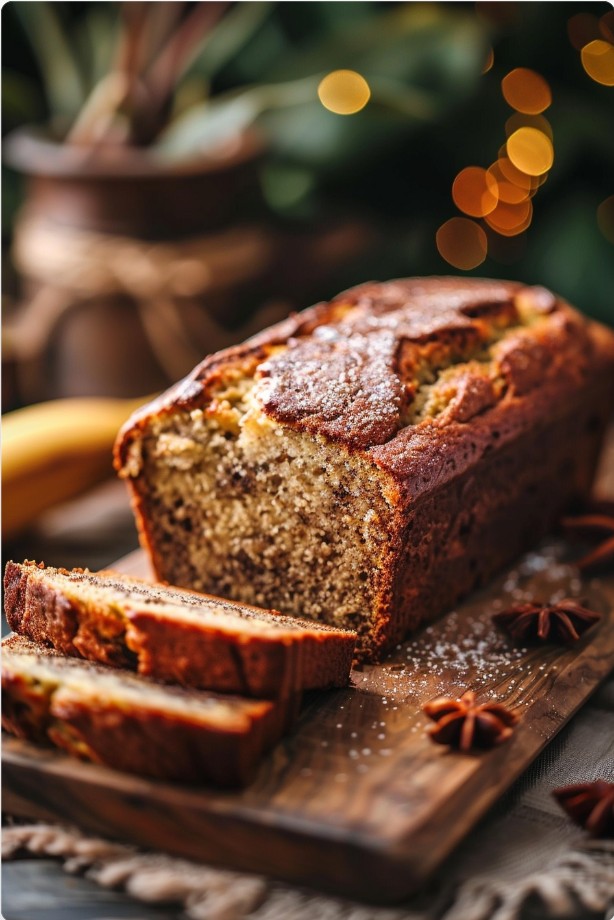 Текстура готового бананового хліба всередині.