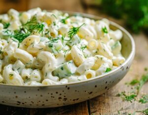 Текстура макаронного салату з йогуртом