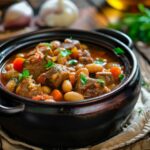 Тушкована свинина з квасолею