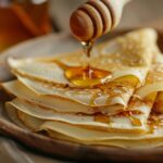 Ukrainian Crepes with Honey (Thin, Buttery & Flexible)