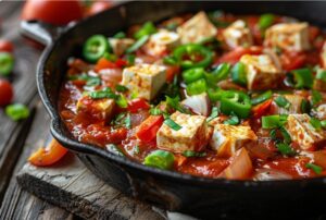 Веганська шакшука з томатами і тофу