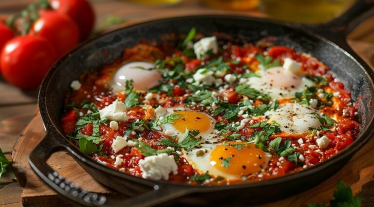 Весняна зелена шакшука з травами та фетою — Сніданок