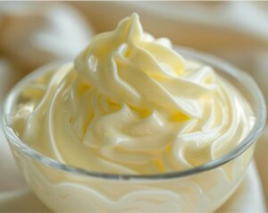 введіть м’яке масло порціями по 20–30 г, збиваючи до блиску